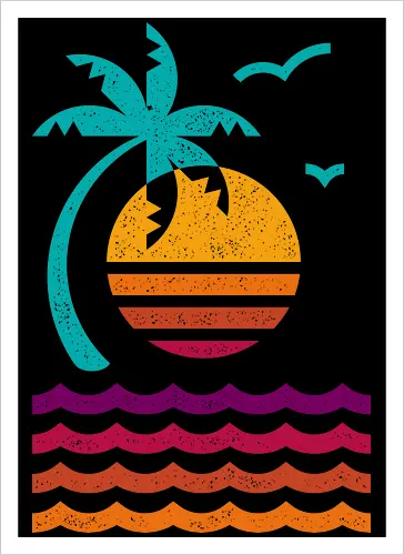 80s Sunset Beach