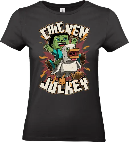 Chicken Kid Cube Game - Internet, Adventure, Create, Chicken Run, Chicken, Fight, Fun, Funny, Cute, Kid, Zombie, Death, Quote, Jockey, Games, Game, Video Games, Video Game, Movies, Movie, Fantasy, Memes, Meme - Standard T-Shirt (Women)