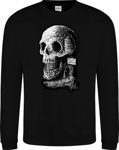 Frieda's Library - Bücher, Lesen, Schädel, Totenkopf, Kplx, Frieda, Zeichnungen - Sweatshirt
