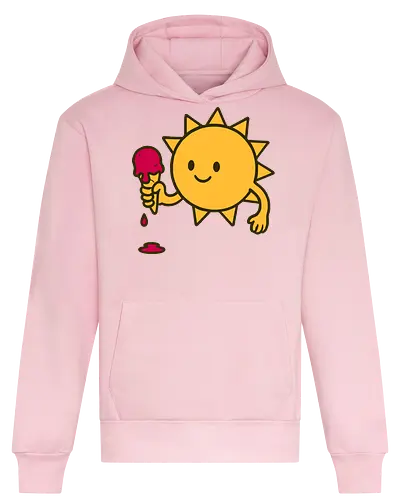Sun and ice cream - sun, ice cream, melting, cheerful, cartoon, smile, dripping, cone, playful - Heavyweight Hoodie
