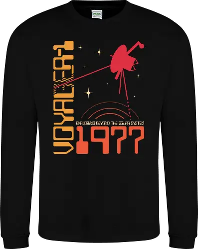 Voyager 1 - Universe explorer - space, 1977, astronaut, explorer, galaxy, interstellar, mankind, moon, probe, science, science lover, scientist, stars, universe, voyager - Sweatshirt