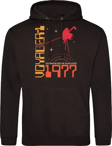 Voyager 1 - Universe explorer - space, 1977, astronaut, explorer, galaxy, interstellar, mankind, moon, probe, science, science lover, scientist, stars, universe, voyager - Standard Hoodie