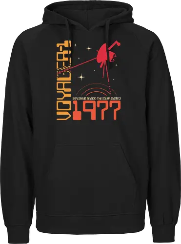 Voyager 1 - Universe explorer - space, 1977, astronaut, explorer, galaxy, interstellar, mankind, moon, probe, science, science lover, scientist, stars, universe, voyager - Fairtrade Hoodie