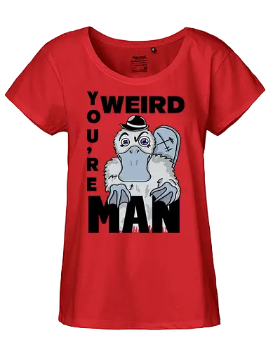 Weird Platypus (Seltsames Schnabeltier) - witzig, rebellisch, subkultur, ironisch, stylisch, plakativ, schräg, platypus, Seltsames, Schnabeltier, urban art, street pop, street art, pop surrealism, lowbrow art, comics, urban, streetwear, grunge, graffiti, edgy, sarkastisch, frech, unkonventionell, schrill, kontra, alternativ, auffällig, jugendlich - Fairtrade Girl Shirt