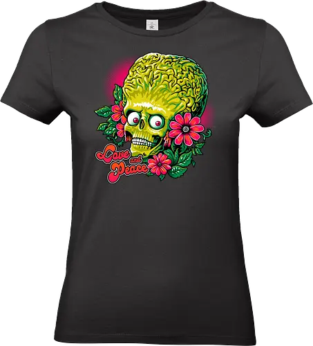 Love and Peace - alien, mars, martian, peace, love, funny - Standard T-Shirt (Women)