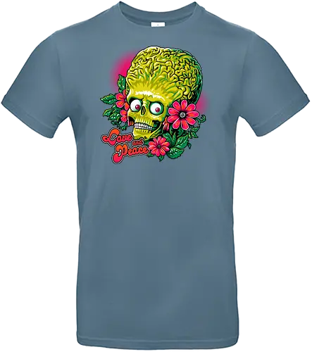 Love and Peace - alien, mars, martian, peace, love, funny - Standard T-Shirt