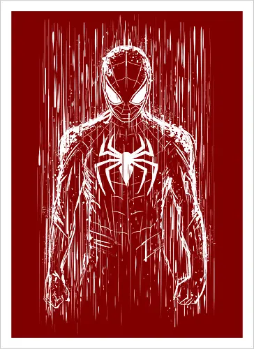 The spider under the rain