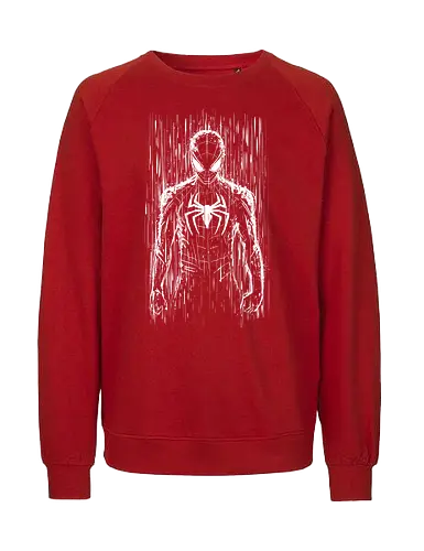 The spider under the rain - hero, comics, movies, scifi, science fiction, rain, graphic - Fairtrade Sweatshirt
