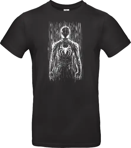 The spider under the rain