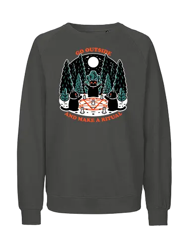 Forest Cat Cult - Forest, black cat, Cat, Cult, Dark Magic, magical, magic, Ritual, Funny, pentagram, pet, witchcraft, occultism, occult - Fairtrade Sweatshirt