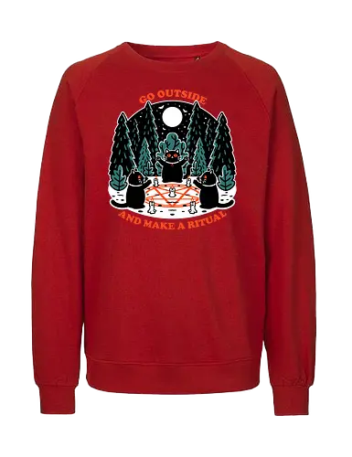 Forest Cat Cult - Forest, black cat, Cat, Cult, Dark Magic, magical, magic, Ritual, Funny, pentagram, pet, witchcraft, occultism, occult - Fairtrade Sweatshirt