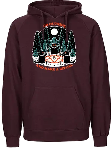 Forest Cat Cult - Forest, black cat, Cat, Cult, Dark Magic, magical, magic, Ritual, Funny, pentagram, pet, witchcraft, occultism, occult - Fairtrade Hoodie