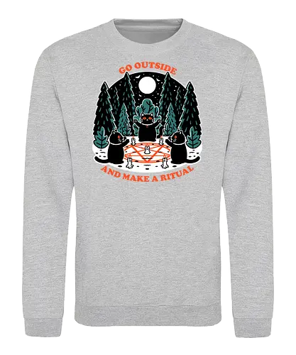 Forest Cat Cult - Forest, black cat, Cat, Cult, Dark Magic, magical, magic, Ritual, Funny, pentagram, pet, witchcraft, occultism, occult - Sweatshirt