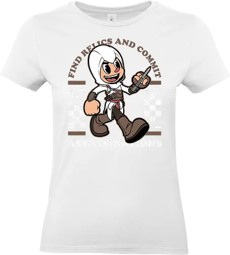 Game Mascot Assassin - Video Games, Video Game, Game, Games, Gamer, Mascot, Retro, Vintage, Retro Vintage, Retro Gamer, Retro Cartoon, Assassin, Adventure, Historical, History, Classic, Scifi, Sci-fi, Guild, Time Travel, Relic, Game Mascot, Killer, Fantasy - Standard T-Shirt (Women)