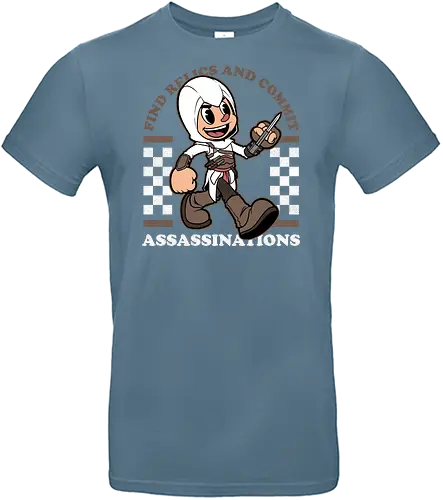 Game Mascot Assassin - Video Games, Video Game, Game, Games, Gamer, Mascot, Retro, Vintage, Retro Vintage, Retro Gamer, Retro Cartoon, Assassin, Adventure, Historical, History, Classic, Scifi, Sci-fi, Guild, Time Travel, Relic, Game Mascot, Killer, Fantasy - Standard T-Shirt