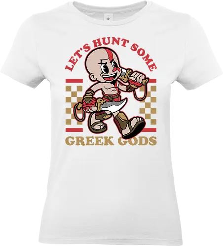 Game Mascot Demigod Hunter - Video Games, Video Game, Game, Games, Gamer, Mascot, Retro, Vintage, Retro Vintage, Retro Gamer, Retro Cartoon, Demigod, God, Greek Mythology, Greek, Mythical, Mythology, Myth, Hack And Slash, Fantasy, Adventure, Classic - Standard T-Shirt (Women)