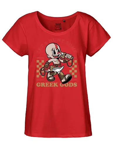 Game Mascot Demigod Hunter - Video Games, Video Game, Game, Games, Gamer, Mascot, Retro, Vintage, Retro Vintage, Retro Gamer, Retro Cartoon, Demigod, God, Greek Mythology, Greek, Mythical, Mythology, Myth, Hack And Slash, Fantasy, Adventure, Classic - Fairtrade Girl Shirt