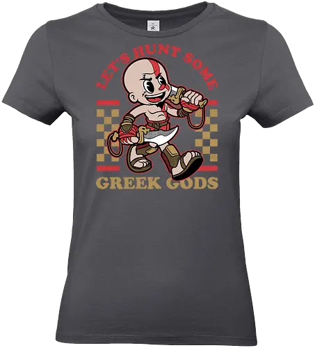 Game Mascot Demigod Hunter - Video Games, Video Game, Game, Games, Gamer, Mascot, Retro, Vintage, Retro Vintage, Retro Gamer, Retro Cartoon, Demigod, God, Greek Mythology, Greek, Mythical, Mythology, Myth, Hack And Slash, Fantasy, Adventure, Classic - Standard T-Shirt (Women)