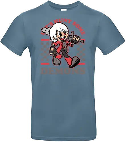 Game Mascot Devil Hunter - Video Games, Video Game, Game, Games, Gamer, Mascot, Retro, Vintage, Retro Vintage, Retro Gamer, Retro Cartoon, Demon, Devil, Hunter, Fantasy, Adventure, Hack And Slash, Classic, Dante - Standard T-Shirt