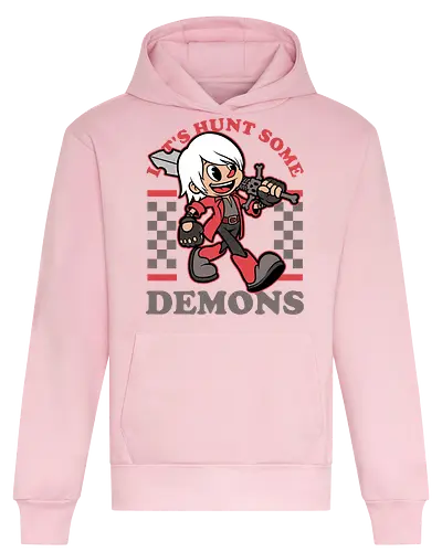 Game Mascot Devil Hunter - Video Games, Video Game, Game, Games, Gamer, Mascot, Retro, Vintage, Retro Vintage, Retro Gamer, Retro Cartoon, Demon, Devil, Hunter, Fantasy, Adventure, Hack And Slash, Classic, Dante - Heavyweight Hoodie
