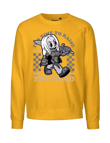 Game Mascot Undead King - Video Games, Video Game, Game, Games, Gamer, Mascot, Retro, Vintage, Retro Vintage, Retro Gamer, Retro Cartoon, Undead, Rpg, Magic, Magical, Lich, King, Skeleton - Fairtrade Sweatshirt