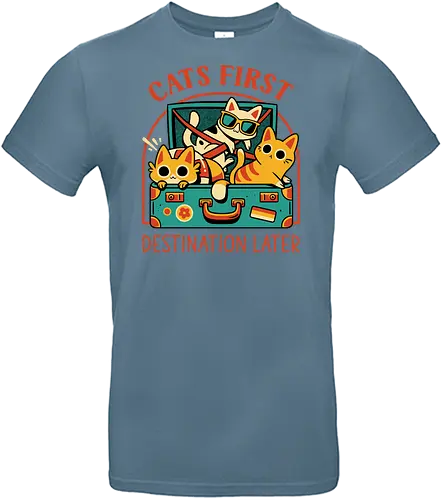 Pack The Cats - cats, kawaii cute, travel, suitcase, funny, holidays, vacation mode, kittens, great outdoors, cat lover, humor, quirky, vintage, packing, adventure - Standard T-Shirt