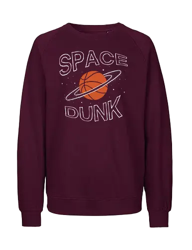 Space Dunk - basketball, space, slam dunk, funny, nba, game, match, sports, sport, cosmos, dunking, dunk, puns, pun, funny, sarcastic, sarcasm, stars - Fairtrade Sweatshirt