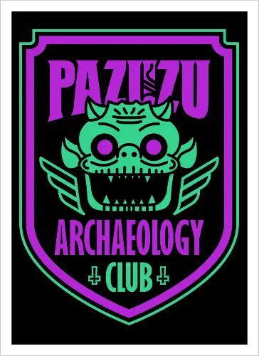 Pazuzu Archaeology Club - 80s movies, archaeologist, archaeology, badge, captain howdy, cult film, demon, evil, exorcism, funny, halloween, horror, pazuzu, possessed, possession - Artprint