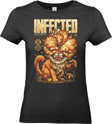 The Clicker Cat - clicker, ellie, gamer, gaming, joel, Last, tlou, zombie, horror, infected, Parody, cat meme, meme, funny cat, hilarious, cute cat, funny, cat joke, fungi, mushroom, fungus - Standard T-Shirt (Women)