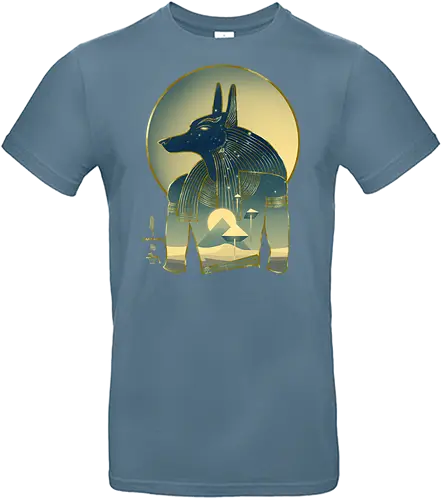 Blue Anubis - Anubis, Aliens, spaceship, pyramid, Egyptiangods, ancientegypt, egypt, egyptology, ancienthistory, art, pyramids, ancientegyptian, Osiris, Isis, Horus - Standard T-Shirt