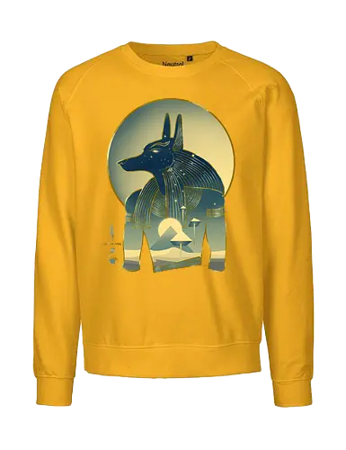 Blue Anubis - Anubis, Aliens, spaceship, pyramid, Egyptiangods, ancientegypt, egypt, egyptology, ancienthistory, art, pyramids, ancientegyptian, Osiris, Isis, Horus - Fairtrade Sweatshirt