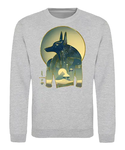 Blue Anubis - Anubis, Aliens, spaceship, pyramid, Egyptiangods, ancientegypt, egypt, egyptology, ancienthistory, art, pyramids, ancientegyptian, Osiris, Isis, Horus - Sweatshirt