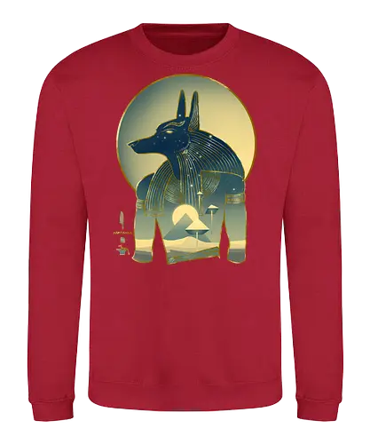 Blue Anubis - Anubis, Aliens, spaceship, pyramid, Egyptiangods, ancientegypt, egypt, egyptology, ancienthistory, art, pyramids, ancientegyptian, Osiris, Isis, Horus - Sweatshirt