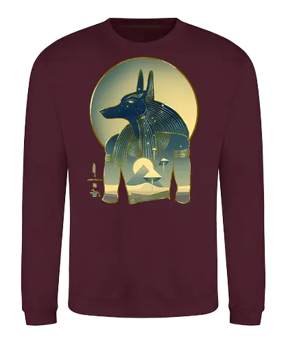 Blue Anubis - Anubis, Aliens, spaceship, pyramid, Egyptiangods, ancientegypt, egypt, egyptology, ancienthistory, art, pyramids, ancientegyptian, Osiris, Isis, Horus - Sweatshirt
