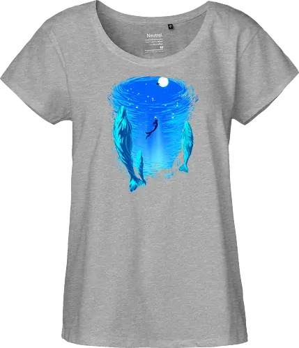 Part of Our World - mermaid, siren, whales, nature - Fairtrade Girl Shirt