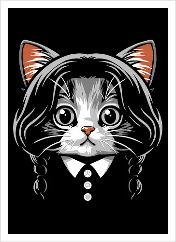 Wednesday Addams Cute Cat