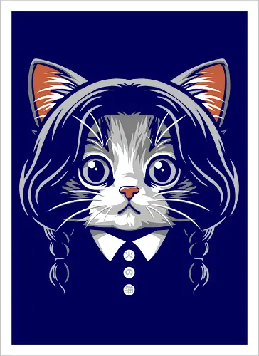 Wednesday Addams Cute Cat