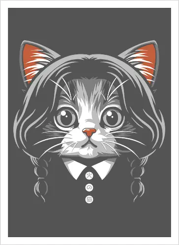 Wednesday Addams Cute Cat