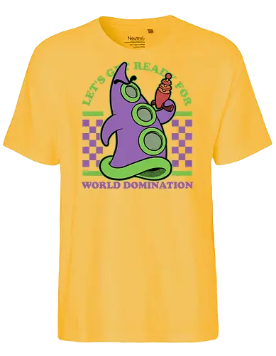 Game Mascot Evil Tentacle - Video Games, Video Game, Game, Games, Gamer, Mascot, Retro, Vintage, Retro Vintage, Retro Gamer, Retro Cartoon, Fantasy, Adventure, Investigation, Investigate, Classic, Tentacles, Tentacle, World Domination - Fairtrade T-Shirt