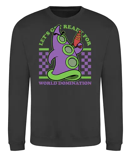 Game Mascot Evil Tentacle - Video Games, Video Game, Game, Games, Gamer, Mascot, Retro, Vintage, Retro Vintage, Retro Gamer, Retro Cartoon, Fantasy, Adventure, Investigation, Investigate, Classic, Tentacles, Tentacle, World Domination - Sweatshirt