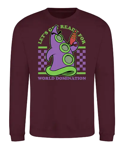 Game Mascot Evil Tentacle - Video Games, Video Game, Game, Games, Gamer, Mascot, Retro, Vintage, Retro Vintage, Retro Gamer, Retro Cartoon, Fantasy, Adventure, Investigation, Investigate, Classic, Tentacles, Tentacle, World Domination - Sweatshirt
