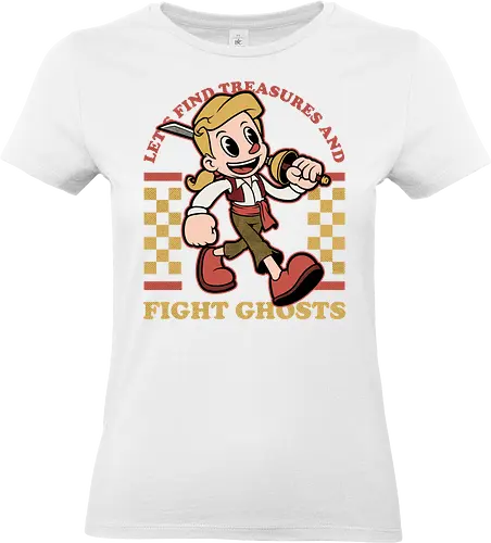 Game Mascot Monkey Pirate - Video Games, Video Game, Game, Games, Gamer, Mascot, Retro, Vintage, Retro Vintage, Retro Gamer, Retro Cartoon, Monkey, Pirates, Pirate, Fantasy, Adventure, Sword, Ghosts, Ghost, Treasure Hunter, Treasure - Standard T-Shirt (Women)
