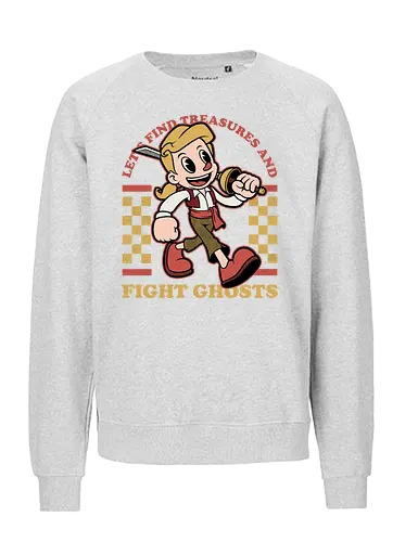 Game Mascot Monkey Pirate - Video Games, Video Game, Game, Games, Gamer, Mascot, Retro, Vintage, Retro Vintage, Retro Gamer, Retro Cartoon, Monkey, Pirates, Pirate, Fantasy, Adventure, Sword, Ghosts, Ghost, Treasure Hunter, Treasure - Fairtrade Sweatshirt