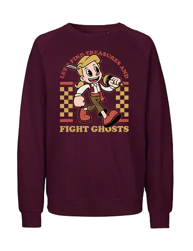 Game Mascot Monkey Pirate - Video Games, Video Game, Game, Games, Gamer, Mascot, Retro, Vintage, Retro Vintage, Retro Gamer, Retro Cartoon, Monkey, Pirates, Pirate, Fantasy, Adventure, Sword, Ghosts, Ghost, Treasure Hunter, Treasure - Fairtrade Sweatshirt