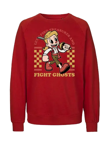 Game Mascot Monkey Pirate - Video Games, Video Game, Game, Games, Gamer, Mascot, Retro, Vintage, Retro Vintage, Retro Gamer, Retro Cartoon, Monkey, Pirates, Pirate, Fantasy, Adventure, Sword, Ghosts, Ghost, Treasure Hunter, Treasure - Fairtrade Sweatshirt
