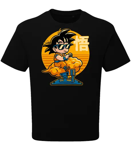 Cloud Anime Hero - retro vintage, kids, cloud, super hero, martial arts, fight, fighting, champion, championship, anime, manga, fun, funny, cute, classic, tv show - Oversize T-Shirt