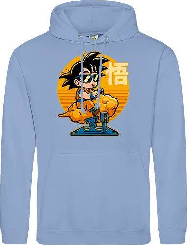 Cloud Anime Hero - retro vintage, kids, cloud, super hero, martial arts, fight, fighting, champion, championship, anime, manga, fun, funny, cute, classic, tv show - Standard Hoodie