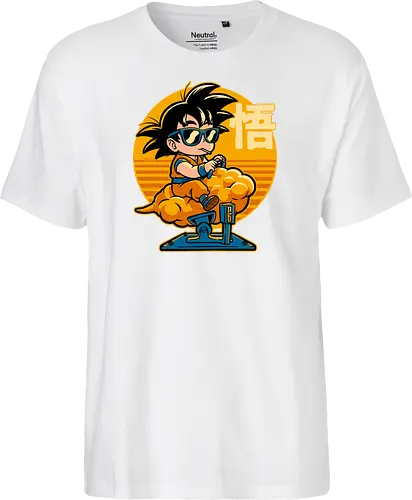 Cloud Anime Hero - retro vintage, kids, cloud, super hero, martial arts, fight, fighting, champion, championship, anime, manga, fun, funny, cute, classic, tv show - Fairtrade T-Shirt