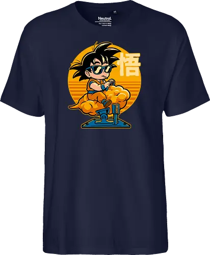 Cloud Anime Hero - retro vintage, kids, cloud, super hero, martial arts, fight, fighting, champion, championship, anime, manga, fun, funny, cute, classic, tv show - Fairtrade T-Shirt