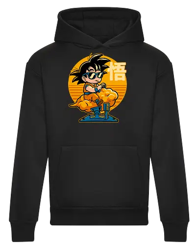 Cloud Anime Hero - retro vintage, kids, cloud, super hero, martial arts, fight, fighting, champion, championship, anime, manga, fun, funny, cute, classic, tv show - Heavyweight Hoodie